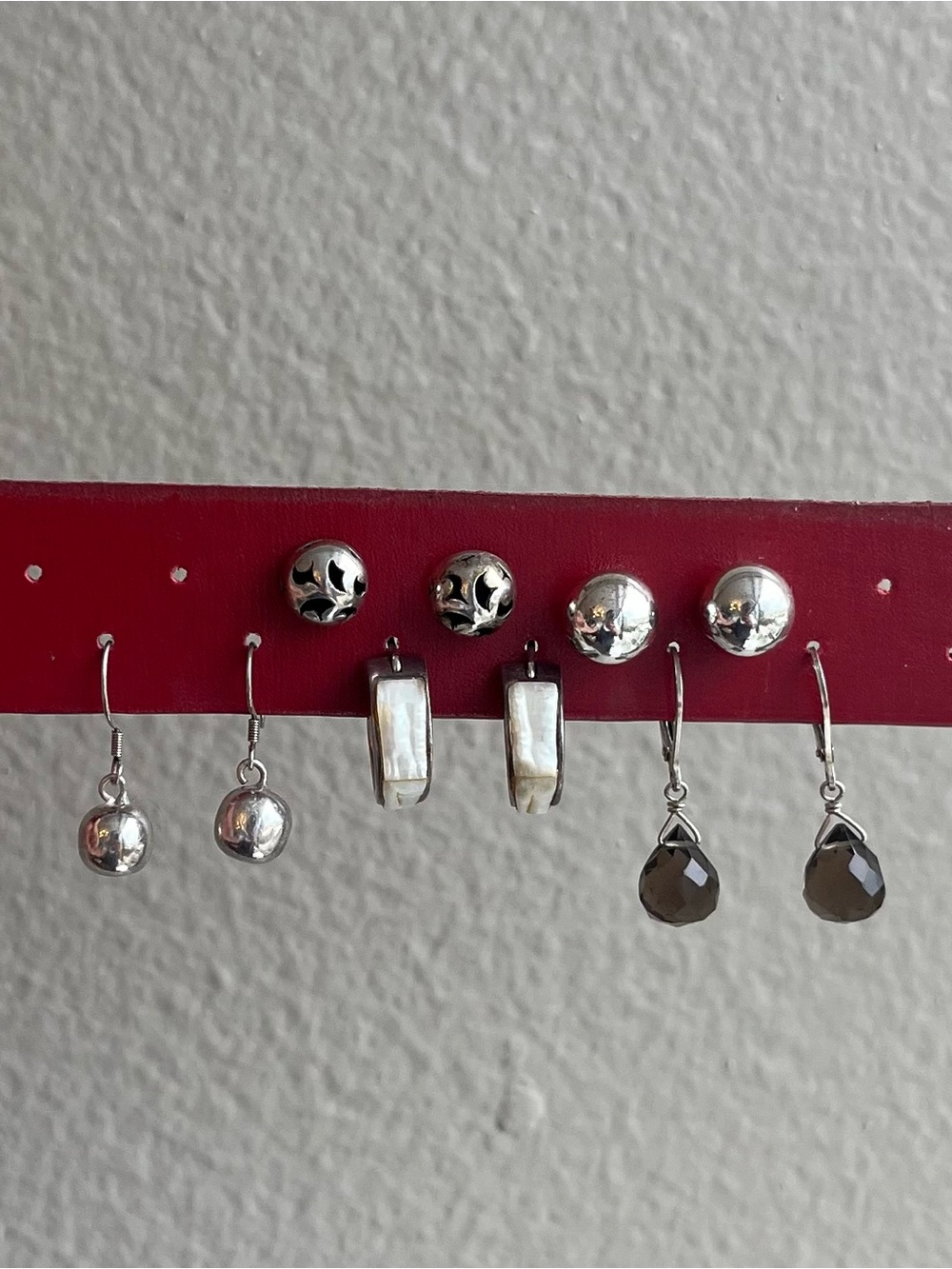 Silver earring quintet